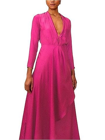 FARM Rio Fuchsia V-Neck Maxi Dress Casual Dress (view 1)