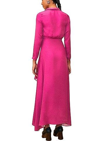 FARM Rio Fuchsia V-Neck Maxi Dress Casual Dress (view 2)