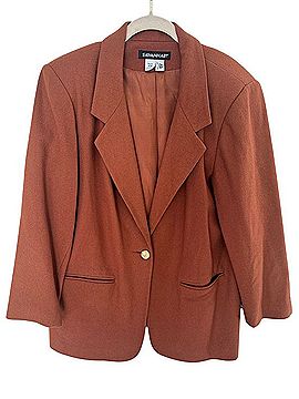 Savannah Burnt Orange Single-Button Blazer Jacket (view 1)