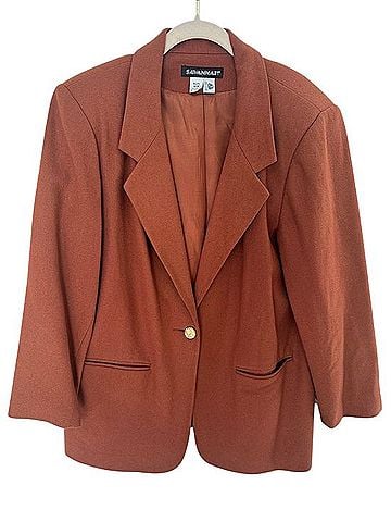 Savannah Burnt Orange Single-Button Blazer Jacket (view 1)
