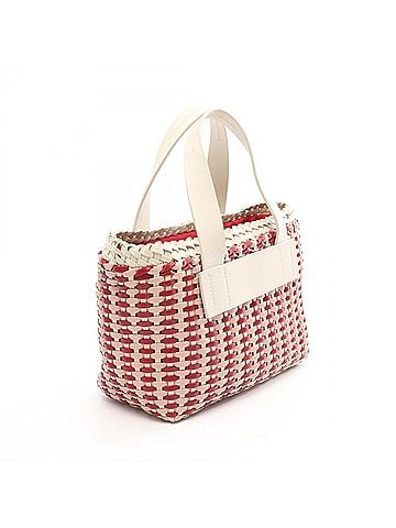 Miu Miu Miu Miu Miu INTRECCIO 2-Way Handbag, Leather, Women's, Red, White, Pink, 5BA077 (view 2)