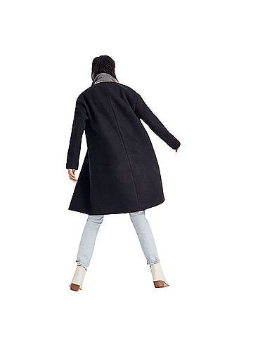 Madewell Black Wool Blend Pea Coat Coat (view 2)