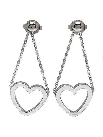 Tiffany & Co. Tiffany &amp; Co. 750WG Sentimental Heart Women's Earrings, 750 White Gold (view 1)