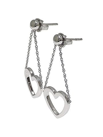 Tiffany & Co. Tiffany &amp; Co. 750WG Sentimental Heart Women's Earrings, 750 White Gold (view 2)