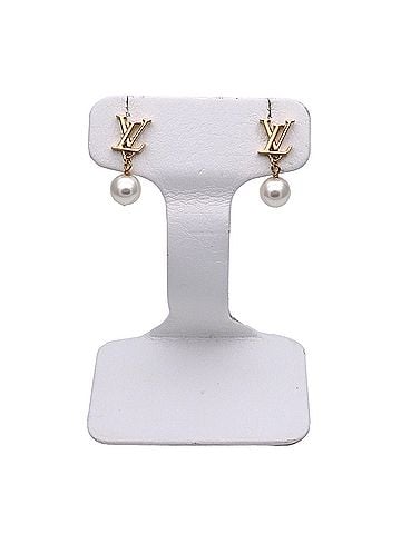 Louis Vuitton Louis Vuitton LOUIS VUITTON Earrings for Women, Brand GP Faux Pearl - LV Iconic Louisa Gold M01585 (view 2)