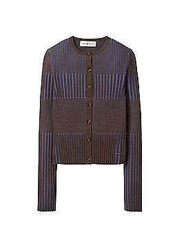 Tory Burch Shrunken Ribbed Cardigan (view 1)