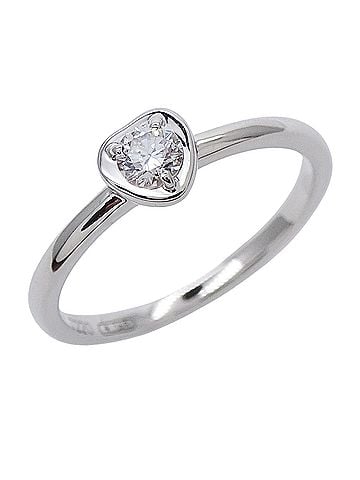 Cartier Cartier ring for women, brand name, 750WG diamond, Diamants Légers d'Amour heart, white gold, size #49 (approx.), jewelry. (view 1)