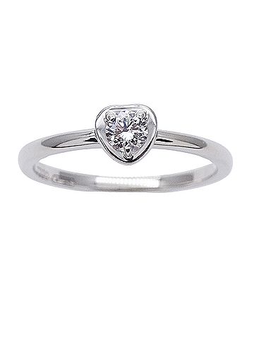 Cartier Cartier ring for women, brand name, 750WG diamond, Diamants Légers d'Amour heart, white gold, size #49 (approx.), jewelry. (view 2)