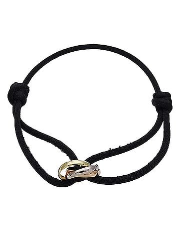 Cartier Cartier bracelet for women, brand name, 750YG, 750WG, 750PG, black cord, Trinity jewelry. (view 2)