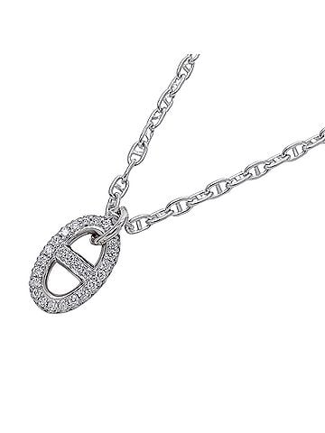 Hermès Hermes HERMES Chaine d'Ancre Farandole PM Necklace for Women, Brand Name, 750WG Diamond, SH Size, White Gold Jewelry (view 1)