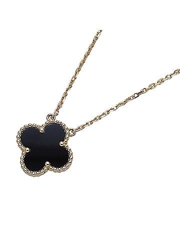 Van Cleef & Arpels Van Cleef &amp; Arpels Vintage Alhambra Necklace for Women, 750YG Yellow Gold with Onyx, Jewelry (view 1)