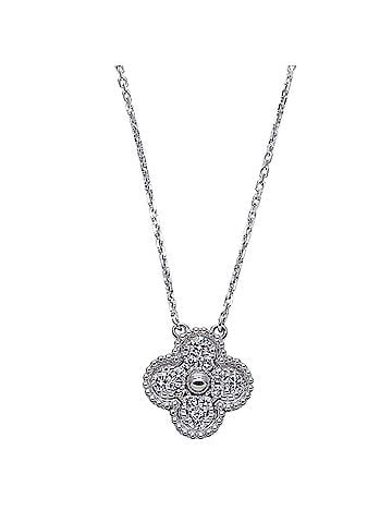 Van Cleef & Arpels Van Cleef &amp; Arpels Vintage Alhambra Necklace for Women, Brand Name, 750WG, Diamond, White Gold Jewelry (view 2)