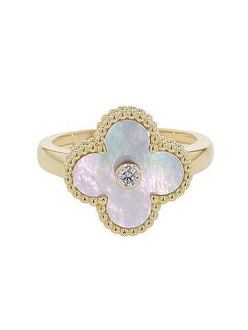 Van Cleef & Arpels Van Cleef &amp; Arpels Alhambra Ring, Mother of Pearl, 1 Diamond (0.05ct), 18K Yellow Gold, VCARA41100. (view 1)
