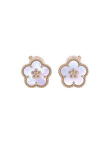 Van Cleef & Arpels Van Cleef &amp; Arpels Lucky Spring Plum Blossom Earrings, Mother of Pearl, 18KPG (VCARP7RU00), Pink Gold (view 1)