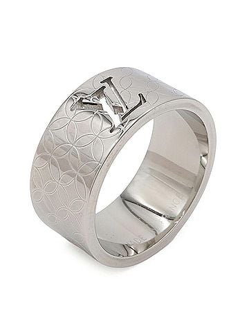 Louis Vuitton LOUIS VUITTON Louis Vuitton Bague Champs-Élysées Ring, Stainless Steel, Size L (approx. Japanese), M65456 (view 1)