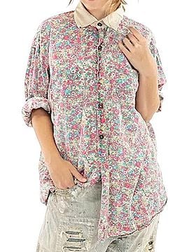 Magnolia Pearl Boyfriend Shirt Long Sleeve Button-Down Shirt (view 1)