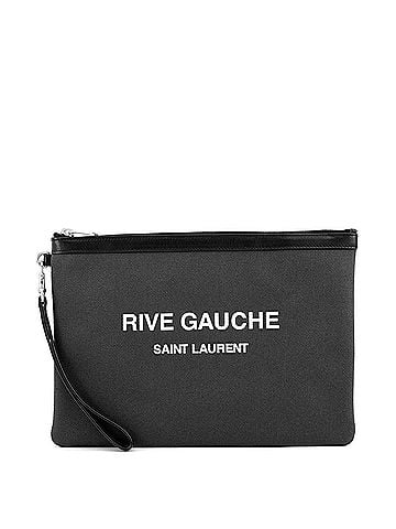 Yves Saint Laurent Yves Saint Laurent Saint Laurent Paris Clutch Bag Rive Gauche Canvas Leather 581369 SAINT LAURENT PARIS Black Handbag (view 1)