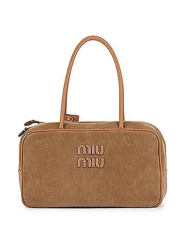 Miu Miu Miu Miu Miu Handbag Bow Large Corduroy Leather 5BB163 (view 1)
