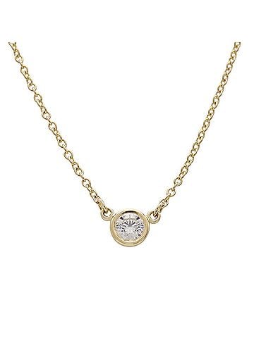 Tiffany & Co. TIFFANY&amp;Co. Tiffany &amp; Co. Elsa Peretti Diamond By the Yard Necklace Pendant 18K Yellow Gold 1PD 0.14ct (view 1)