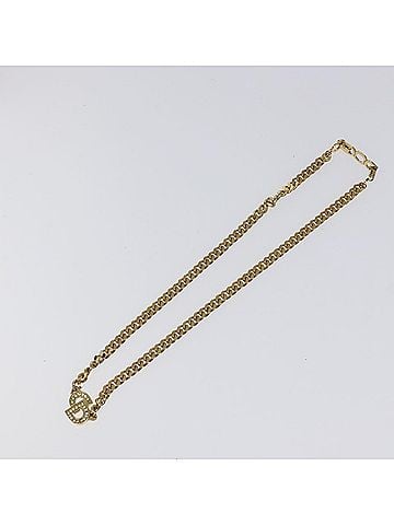 Dior Cd Pendant Metal And Crystals Gold Metal Necklace Jewelry (view 1)
