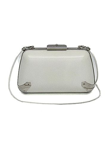 Balenciaga Hard Case Clutch Leather With Metal Detail White Leather Clutche &amp; Pouche Bag (view 1)