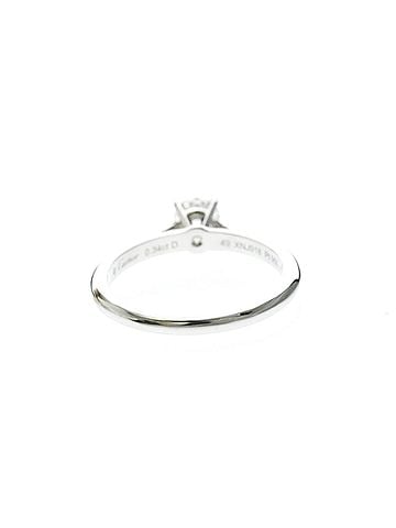 Cartier Solitaire 1895 18K White Gold With Rbc Diamond D/Vs1 Silver Platinum Ring Jewelry (view 2)