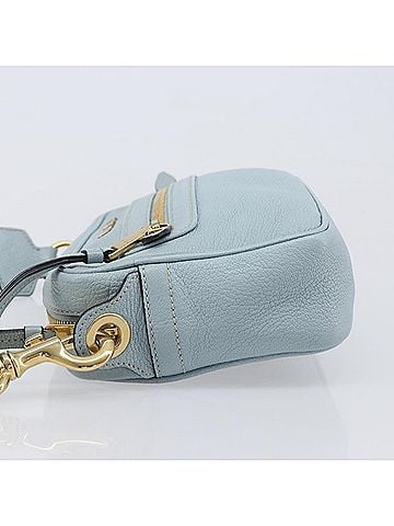 Miu Miu Madras Zip Pocket Leather Blue Leather Crossbody Bag Bag (view 2)