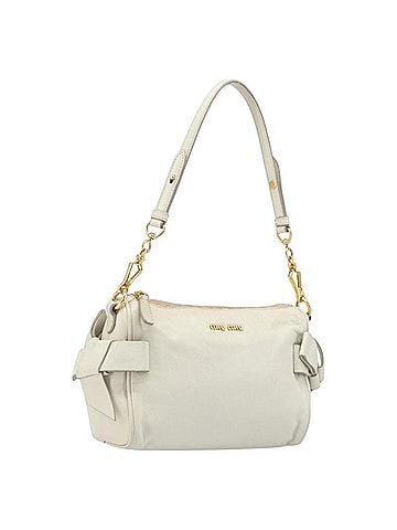Miu Miu Beau Top Handle Leather White Leather Handbag (view 1)