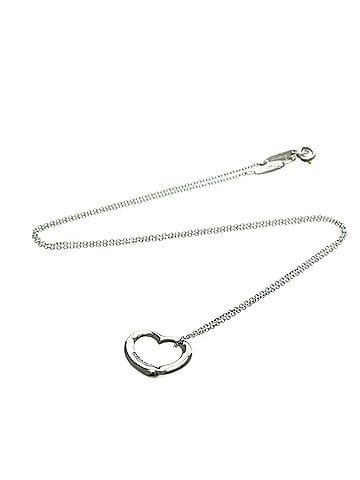Tiffany & Co. Elsa Peretti Open Heart 5 Diamonds Pendant Platinum And Diamonds Silver Platinum Necklace Jewelry (view 1)