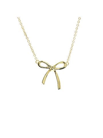 Tiffany & Co. Bow Pendant 18K Yellow Gold Gold Yellow_Gold Necklace Jewelry (view 2)