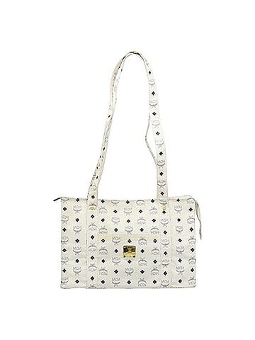 MCM Vintage Leather White Leather Shoulder Bag Bag (view 1)