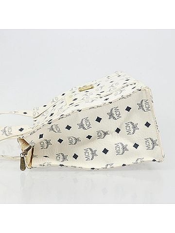 MCM Vintage Leather White Leather Shoulder Bag Bag (view 2)