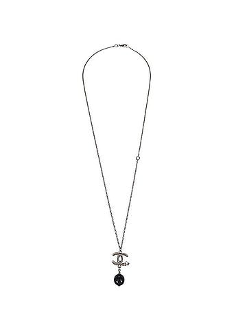 Chanel Cc Clover Pendant Chain Metal With Enamel Silver Silver_Plated Necklace Jewelry (view 1)