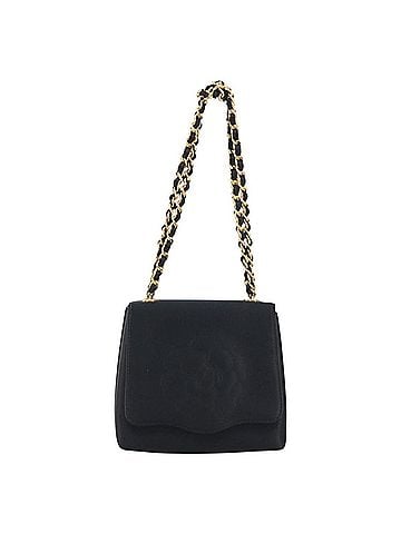 Chanel Vintage Camellia Flap Satin Black Satin Handbag (view 1)
