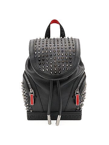 Christian Louboutin Christian Louboutin Explorer Funk Small Studded Backpack, Leather, Black, 3215038 (view 2)