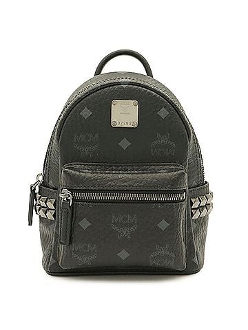 MCM MCM Stark Visetos Backpack, Rucksack, Mini Studded, Coated Canvas, Black MMK6SVE92 (view 1)