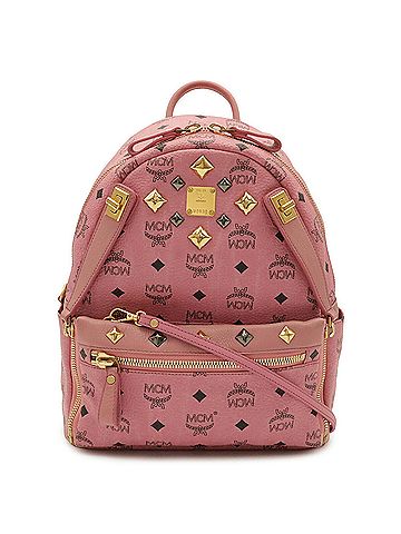 MCM MCM Studded Backpack Rucksack Daypack Leather Black MMK4SVE80 PK001 (view 2)