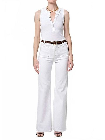 Citizens of Humanity Kimberly Patch Pocket Flare Jeans in Soft White (view 2)