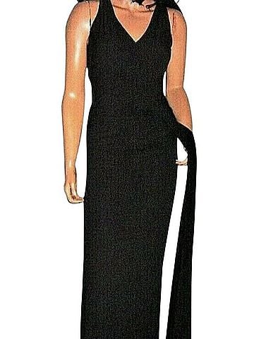 Laundry by Design Black Sash Faux Wrap Maxi Dress Cocktail Dress (view 2)