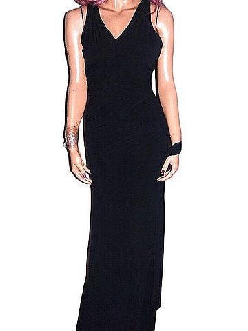 Laundry by Design Black Sash Faux Wrap Maxi Dress Cocktail Dress (view 1)