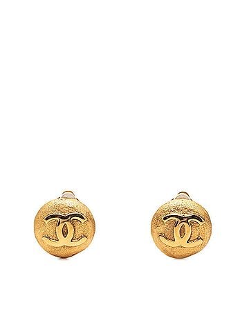 Chanel Chanel Coco Mark Earrings, Gold Plated, Women's CHANEL (view 1)
