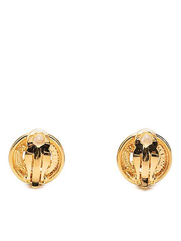 Chanel Chanel Coco Mark Round Earrings, Gold Plated, Women's CHANEL (view 2)