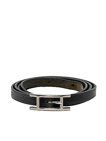 Hermès Hermes Api 3 Bracelet, Long, Black and Silver Leather, Women's (view 1)