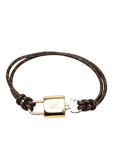 Louis Vuitton Louis Vuitton Monogram Bracelet Lockit Again M8015 Brown Gold Women's LOUIS VUITTON (view 1)