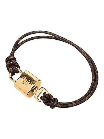 Louis Vuitton Louis Vuitton Monogram Bracelet Lockit Again M8015 Brown Gold Women's LOUIS VUITTON (view 2)