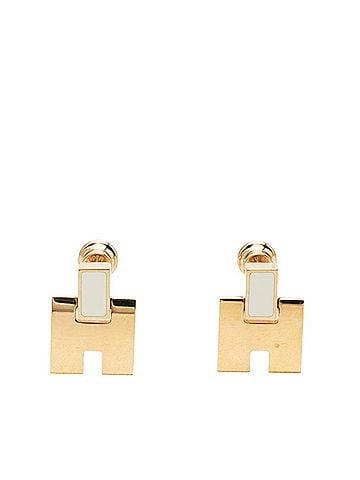 Hermès Hermes Eileen Earrings, Gold and White Plated, Women's. (view 1)