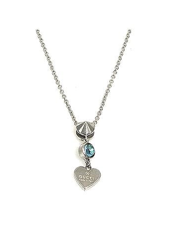Gucci Gucci GUCCI Necklace Heart Sterling Silver 925 Stone Blue Women's e62280j (view 1)