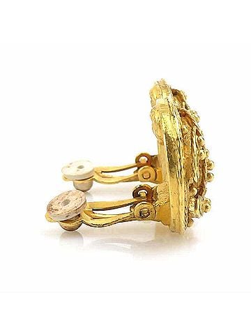 Chanel Chanel earrings, Coco Mark design, metal, gold, women's, e62269i (view 2)
