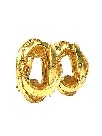 Chanel Chanel earrings, Coco Mark design, metal, gold, women's, e62270a (view 2)