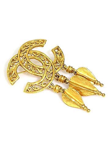 Chanel Chanel brooch, Coco Mark, metal, gold, women's, e62272a (view 2)
